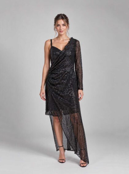 Vestido Ornella Negro talle L - Toia de Kiev - Alquiler de vestidos de fiesta