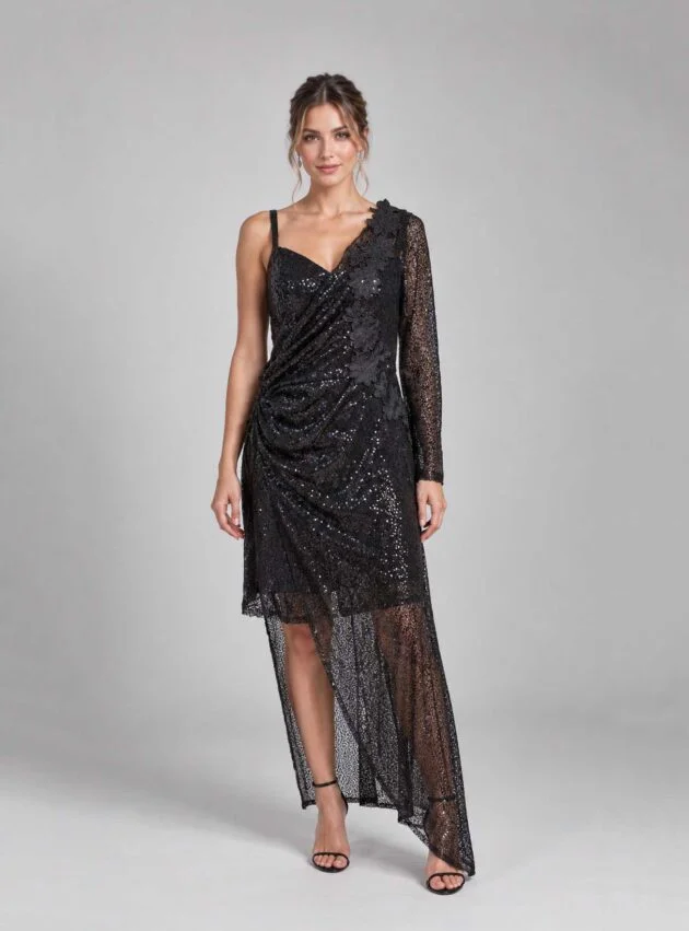 Vestido Ornella Negro talle L - Toia de Kiev - Alquiler de vestidos de fiesta