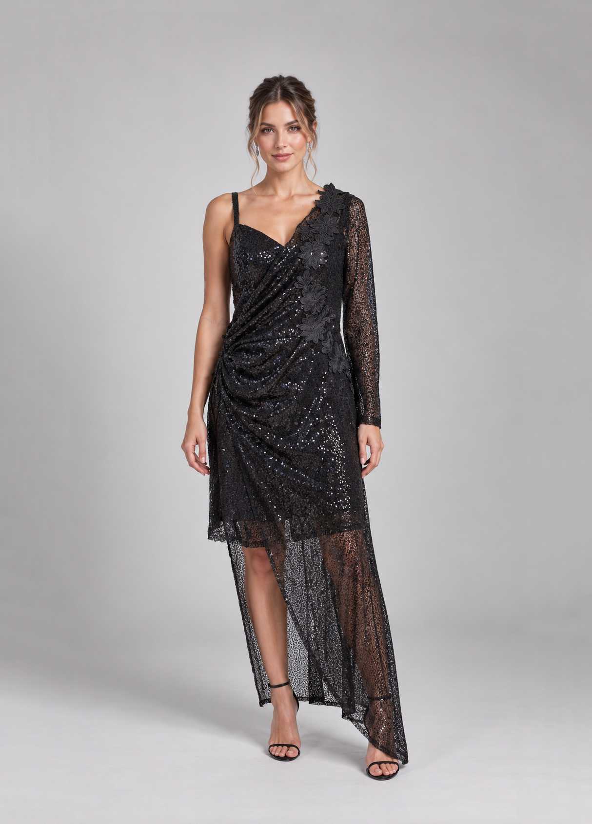 Vestido Ornella Negro talle L - Toia de Kiev - Alquiler de vestidos de fiesta