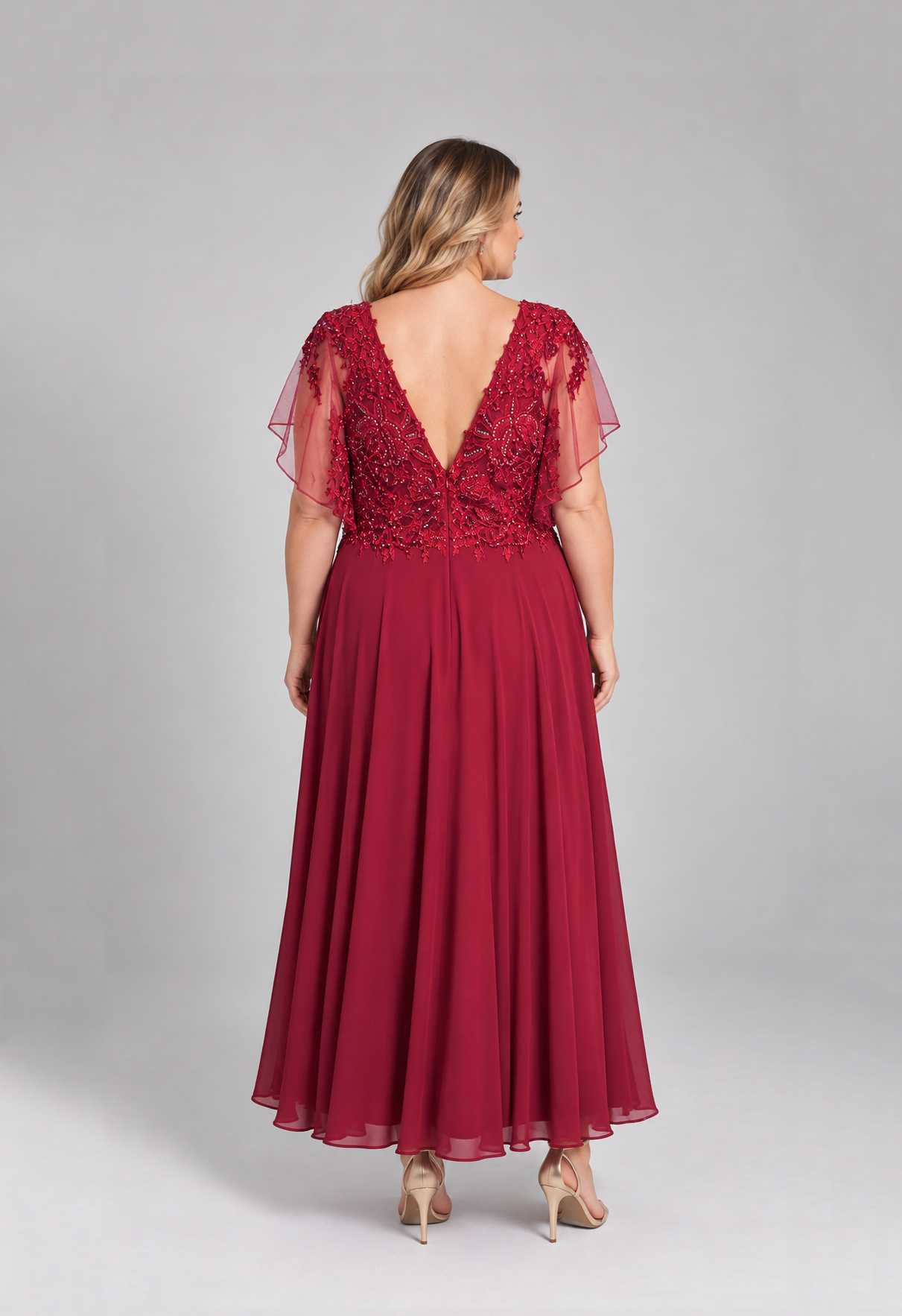 Vestido Renata Bordo talle 2XL - Toia de Kiev - Alquiler de vestidos de fiesta