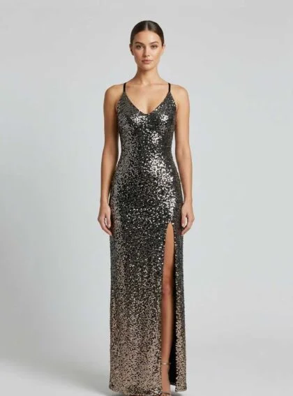 Vestido Volcan Negro talle M - Toia de Kiev - Alquiler de vestidos de fiesta