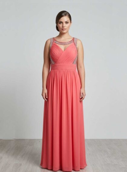 Vestido Griselda Coral talle 2XL - Toia de Kiev - Alquiler de vestidos de fiesta