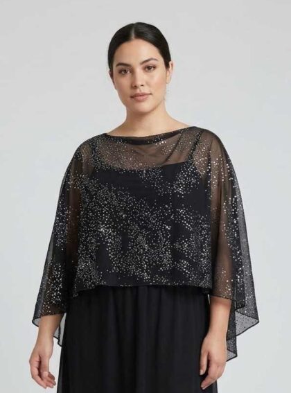 Saco Capa Nova Negro talle M - Toia de Kiev - Alquiler de vestidos de fiesta