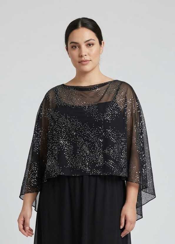 Saco Capa Nova Negro talle M - Toia de Kiev - Alquiler de vestidos de fiesta