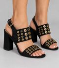 Sandalias Blaque 39 Negro talle 39 - Toia de Kiev - Alquiler de vestidos de fiesta
