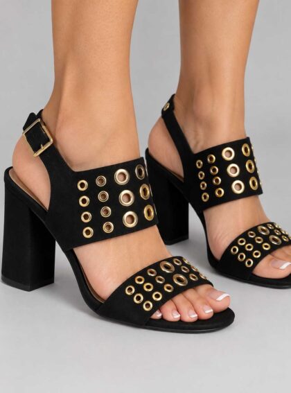 Sandalias Blaque 39 Negro talle 39 - Toia de Kiev - Alquiler de vestidos de fiesta