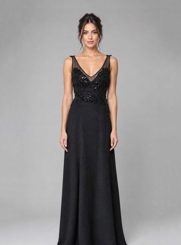 Vestido Mariana Negro talle L - Toia de Kiev - Alquiler de vestidos de fiesta