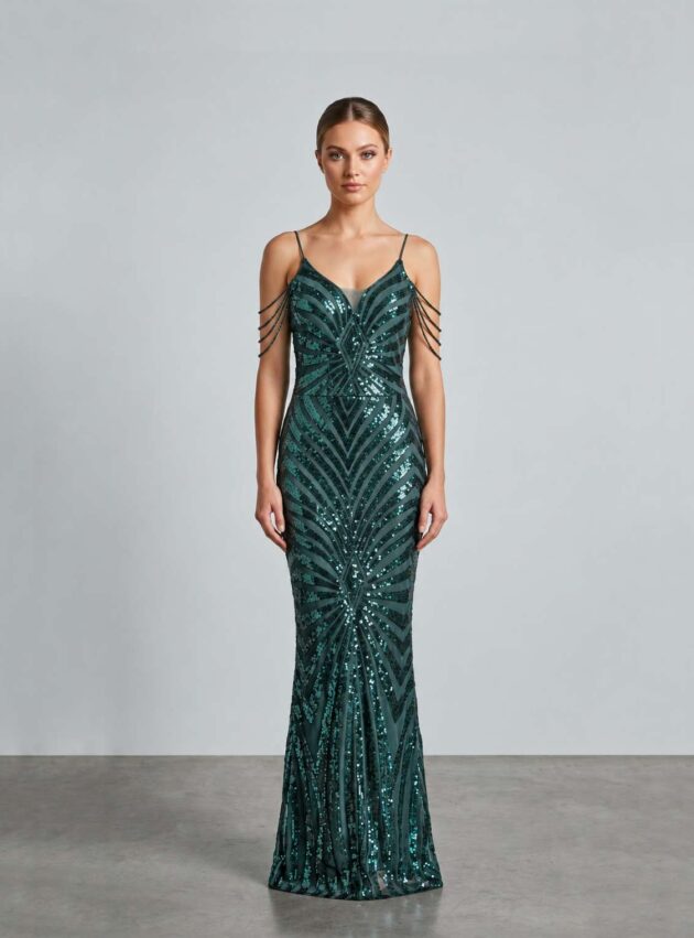 Vestido Arrecife Green Verde talle M - Toia de Kiev - Alquiler de vestidos de fiesta