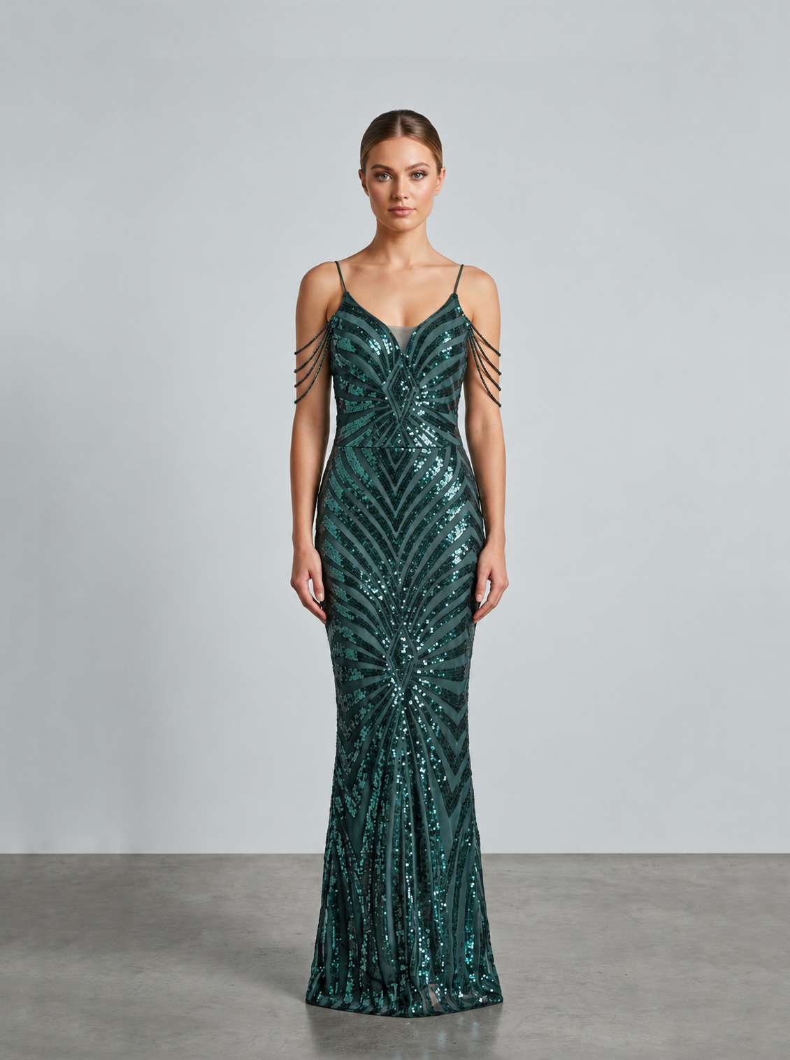 Vestido Arrecife Green Verde talle M - Toia de Kiev - Alquiler de vestidos de fiesta