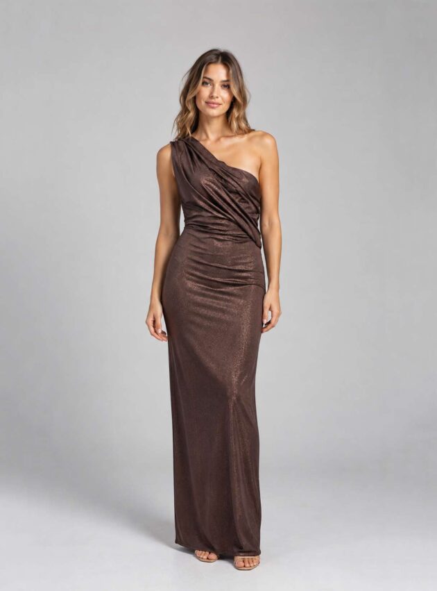 Vestido Avellana Marrón talle M - Toia de Kiev - Alquiler de vestidos de fiesta