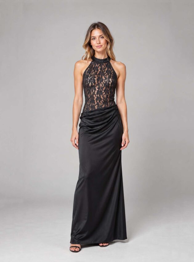 Vestido Carbon Negro talle M - Toia de Kiev - Alquiler de vestidos de fiesta