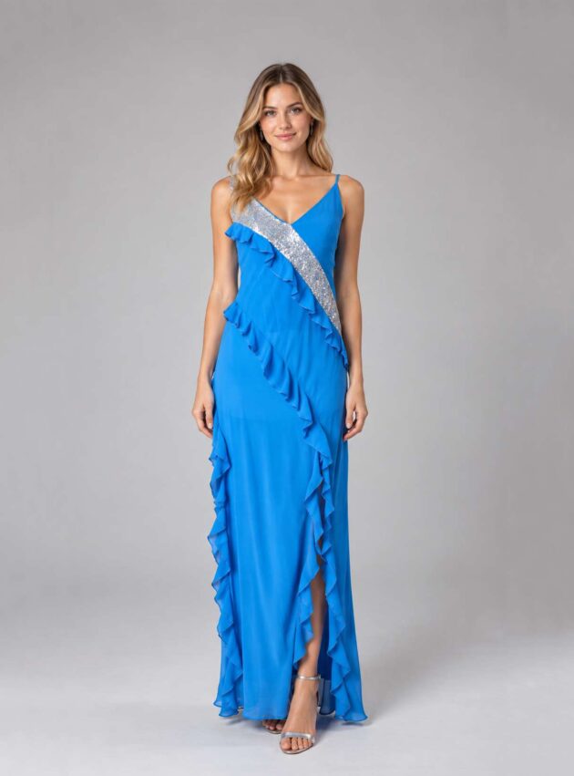 Vestido Ember Blue Azul talle M - Toia de Kiev - Alquiler de vestidos de fiesta