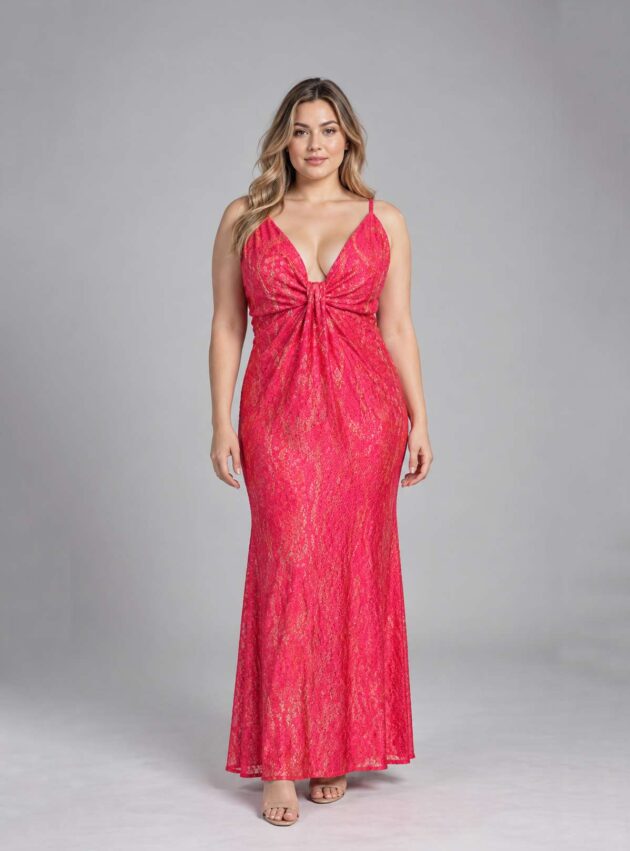 Vestido Virginia Red Coral, Rojo talle L - Toia de Kiev - Alquiler de vestidos de fiesta