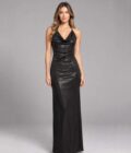 Vestido Sable Negro talle S - Toia de Kiev - Alquiler de vestidos de fiesta