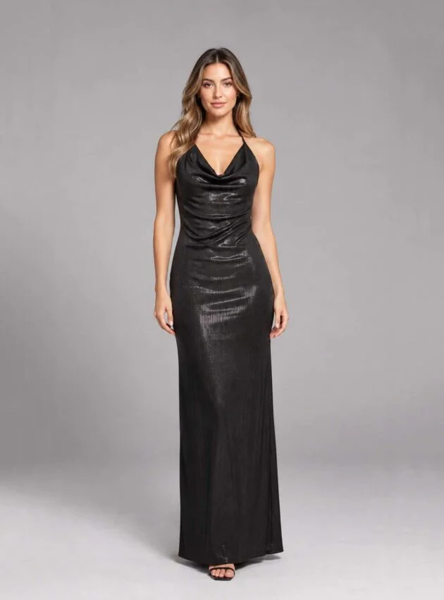 Vestido Sable Negro talle S - Toia de Kiev - Alquiler de vestidos de fiesta