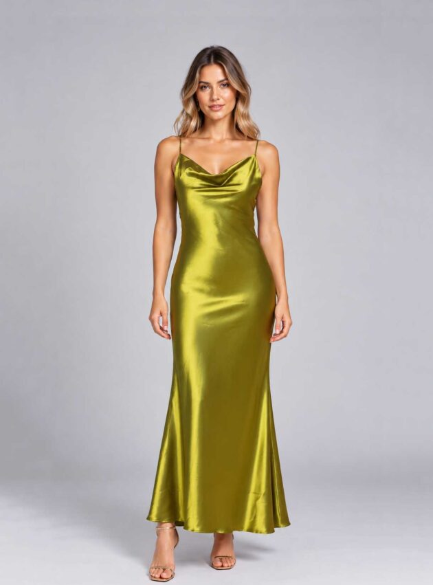 Vestido Pistacho Verde talle M - Toia de Kiev - Alquiler de vestidos de fiesta